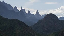 Approaching the Serra Dos Orgaos  - Aerial View - Rio de Janeiro, Magï¿½, Brazil Stock Footage
