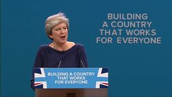 Theresa May making her keynote speech at the Conservative party conference News Clip