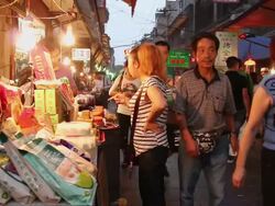 WS night market/xian,shaanxi,China Stock Footage