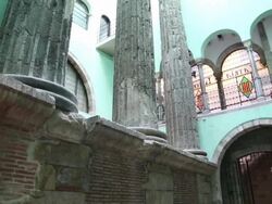 Roman temple of Augustus, Barcelona, Spain. Stock Footage