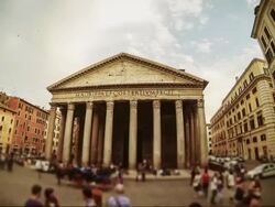 Timelapse of the Pantheon Pagan Temple in Rome Stock Footage