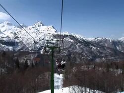 HD: On The Ski Lift Stock Footage