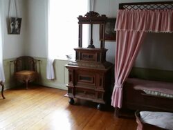 Oslo, Bygdoy, Folk museum, interior of a hose from the 18th century Stock Footage