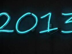 Neon Light Words - 2013 Blue & White Glow (Full HD) Stock Footage