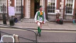 Irish dancing protest at Liberal Democrat HQ News Clip