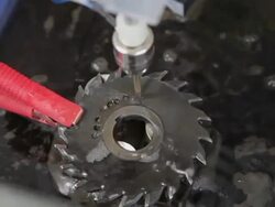 CU View of drill make hole on wheel gear / Xi'an, shaanxi, China Stock Footage