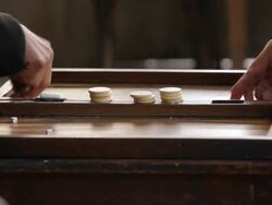 Playing Backgammon Stock Footage