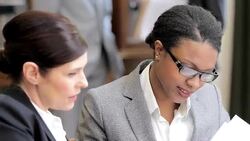 Lawyer smiling in office Stock Footage