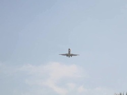 Commercial Jet Passes Overhead Stock Footage