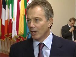 Blair commenting on EU summit and British honours scandal News Clip