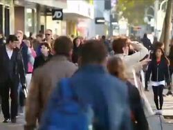 People In Shopping Street Stock Footage