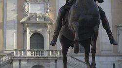 Equestrian Statue of Marcus Aurelius Stock Footage