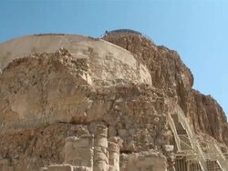 MS TD Castle ruins of Masada in stone desert at Dead Sea / Masada, Mechoz haDarom, Israel Stock Footage