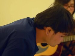 side view : two men is on music party Stock Footage