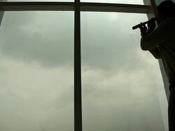 Businessman watching through day telescope  Stock Footage