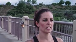 Physically Fit Caucasian Couple in their Thirties Running Stock Footage