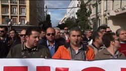 Transport workers march against austerity measures News Clip