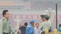 More Securities on Tiananmen Square on May 1st Holiday Stock Footage