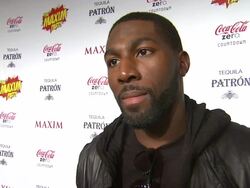 INTERVIEW: Greg Jennings at Patron Presents The MAXIM Party Featuring Coca-Cola Zero Countdown With Paul Mitchell on 2/4/12 In Indianapolis, IN. Stock Footage