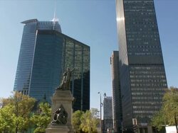Tilt Down To Rene Levesque Street From Cathedral Stock Footage