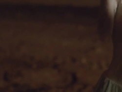 portrait shot of two dancers dancing in wooden barn Stock Footage