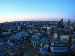Planet London. Fish eye view of the city HD video Stock Footage