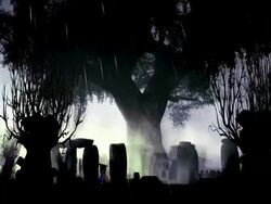 Spooky celtic cementary Stock Footage