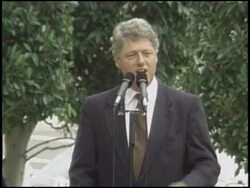 1992 Bill Clinton Campaign Speech on His Plan for USA Stock Footage