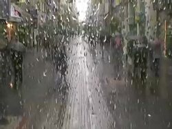 Rainy view of Istanbul Turkey from Trolley Car Stock Footage