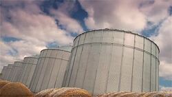 Time Lapse Video of Grain Bins Stock Footage