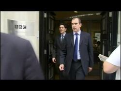 David Miliband arrival & departure at BBC News Clip