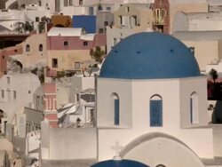 MS ZO View of village oia / Santorini, Cyclades Islands, Greece Stock Footage
