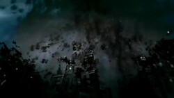 A black hole sucks skyscrapers and eventually the planet into its event horizon. Stock Footage