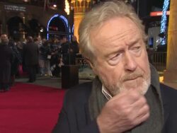 INTERVIEW - Sir Ridley Scott on what attracted him to the story, his casting process, dedicating the film to his brother Tony Scott, their first film together at 'Exodus: Gods and Kings' premiere Stock Footage