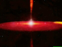 Animation zoom into a black hole and accretion disk showing how the spinning black hole drags spacetime around with it. Stock Footage