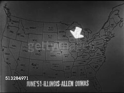 1952: UFO SIGHTINGS MAP: United States map w/ pins, UNEXPLAINED: Highlighting area, 1951 Illinois AFB, SOT Allen Dumas talking about his sighting, CU UFO Photograph, Instructional Video
