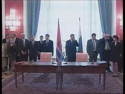 RUSSIA: NORWEGIAN PM KJELL MAGNE BUNDEVIK VISIT (2) News Clip