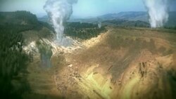 Calderas explode, releasing gases and ash. Stock Footage