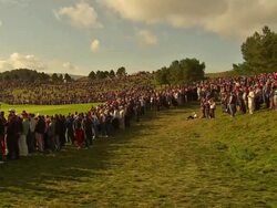 Ryder Cup Gleneagles course general views with spectators News Clip