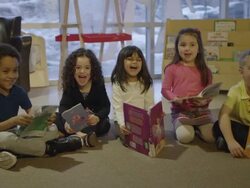 Preschool Children with Books Stock Footage