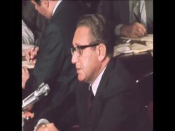 SYND 11-9-73 KISSINGER TESTIFIES FOR ESC. OF STATE NOMINATION News Clip