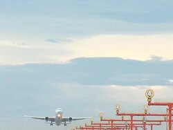 Embraer 190 Airplane Takeoff seq Stock Footage