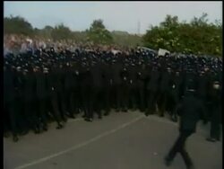 UK Miner's Strike - Battle of Orgreave Stock Footage