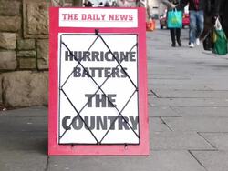 News headline board - Interest rates at record High Stock Footage