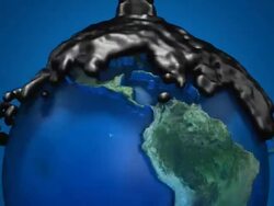 Earth buried under an Oil Spill Stock Footage