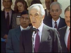 Israel - Arab Strike / Peres on PLO News Clip