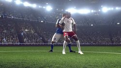 Soccer players on stadium Stock Footage