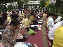Siriraj Hospital Prayers for the King of Thailand Stock Footage