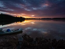 Swedish Lake at Sunset Stock Footage