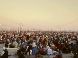 WS View of pilgrims in Kumbh Mela / Allahabad, Uttar Pradesh, India Stock Footage